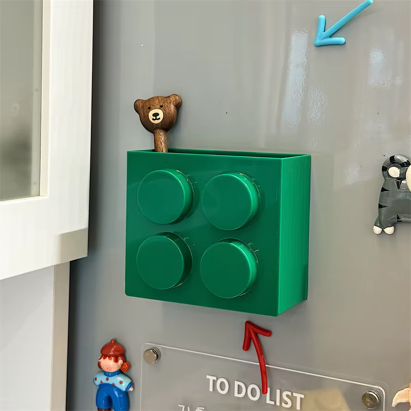 Boîte de rangement magnétique pour blocs de construction, support de rangement pour cuisine, boîte d