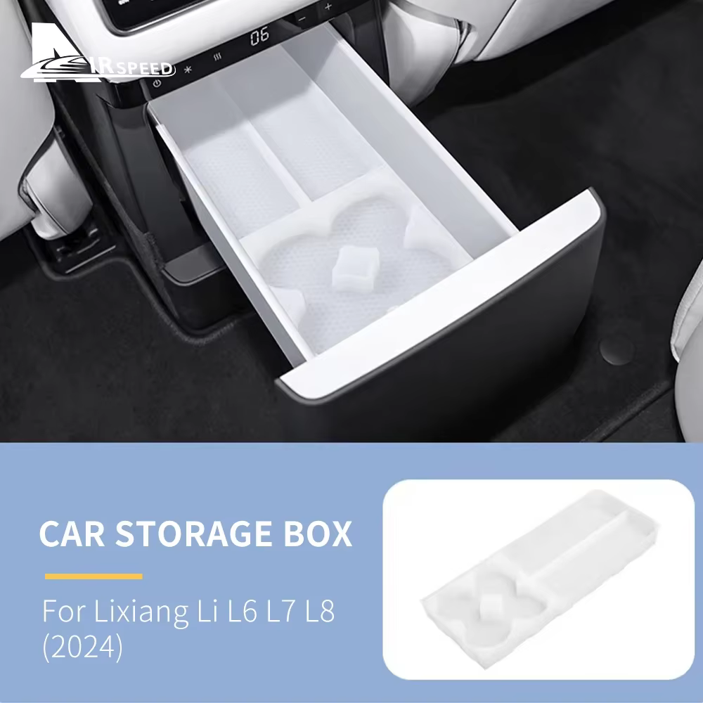 Boîte de rangement en silicone pour réfrigérateur de voiture, Rangement intérieur automatique, Acces