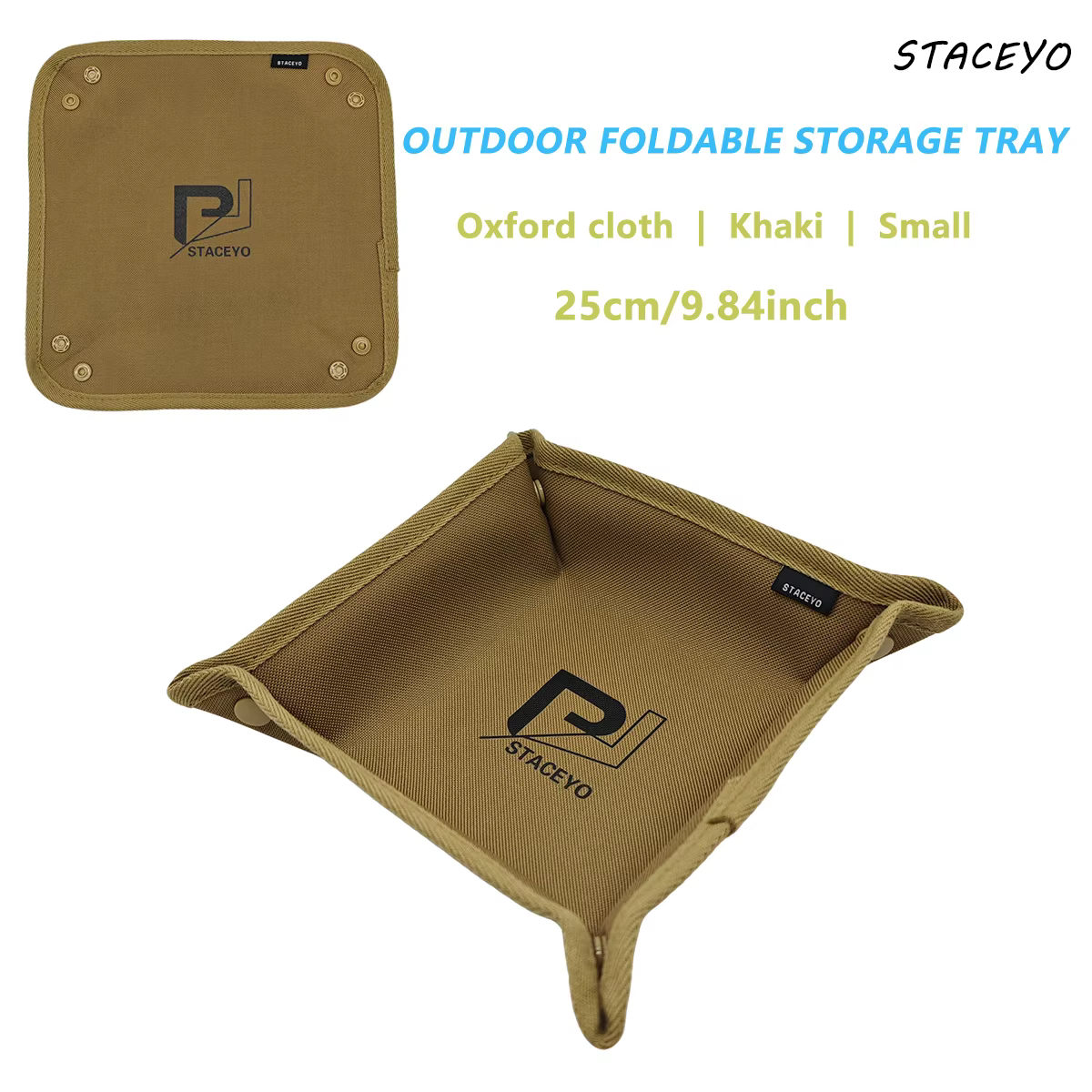 Plateau de rangement de bureau kaki 1 pièce, outils à domicile pour l'organisation, le camping en pl