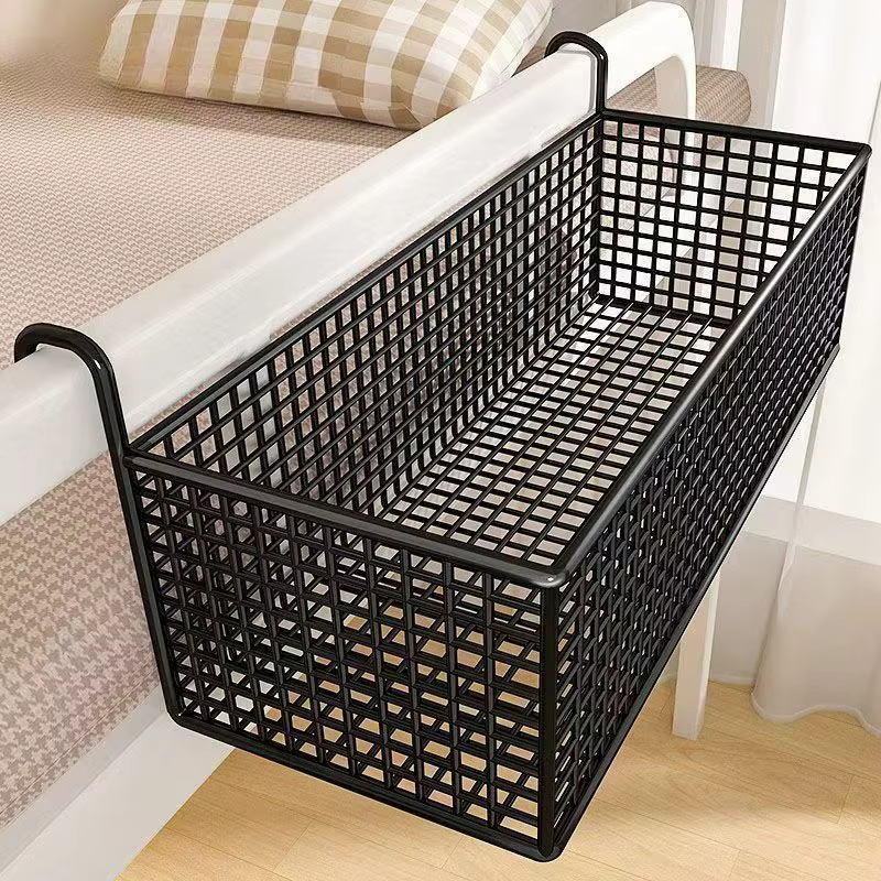 1 pièce de panier de rangement de chevet en fer, panier de rangement suspendu derrière la porte du d
