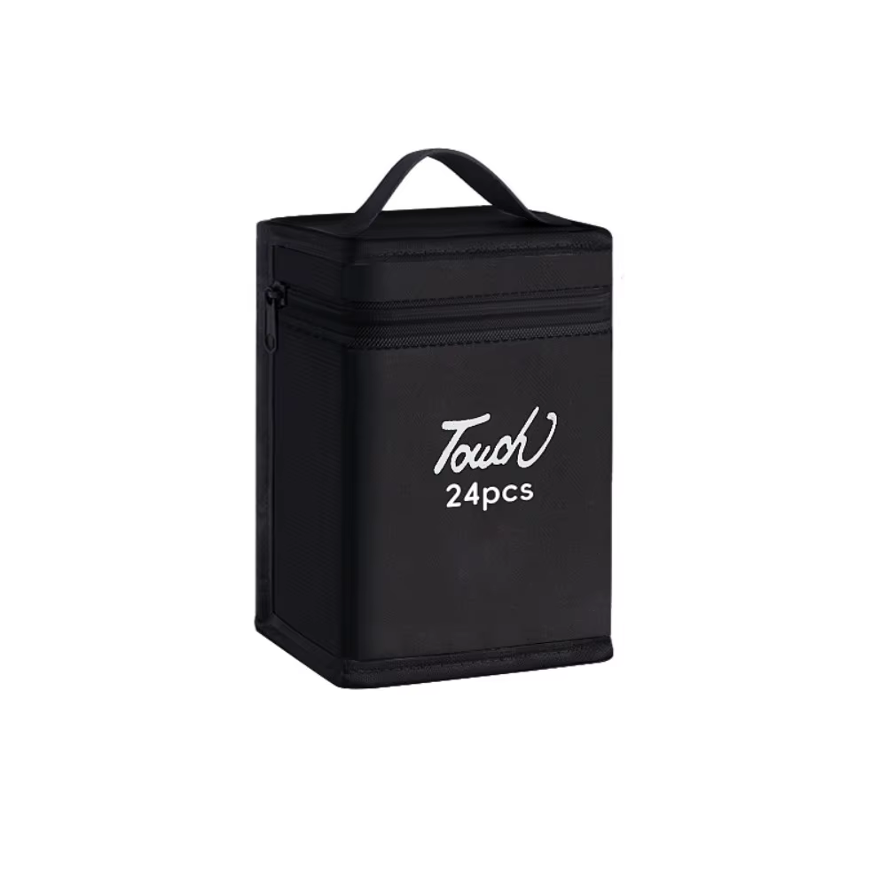 Sac de rangement pour stylos marqueurs de couleur noire, 12 à 168 points, fermeture à glissière, mar