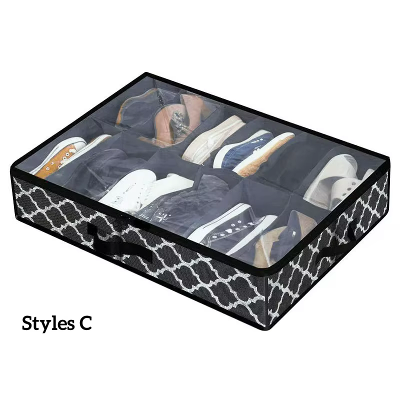 Organisateur de rangement de chaussures sous le lit, adapté aux baskets de 12 paires, rangement de b