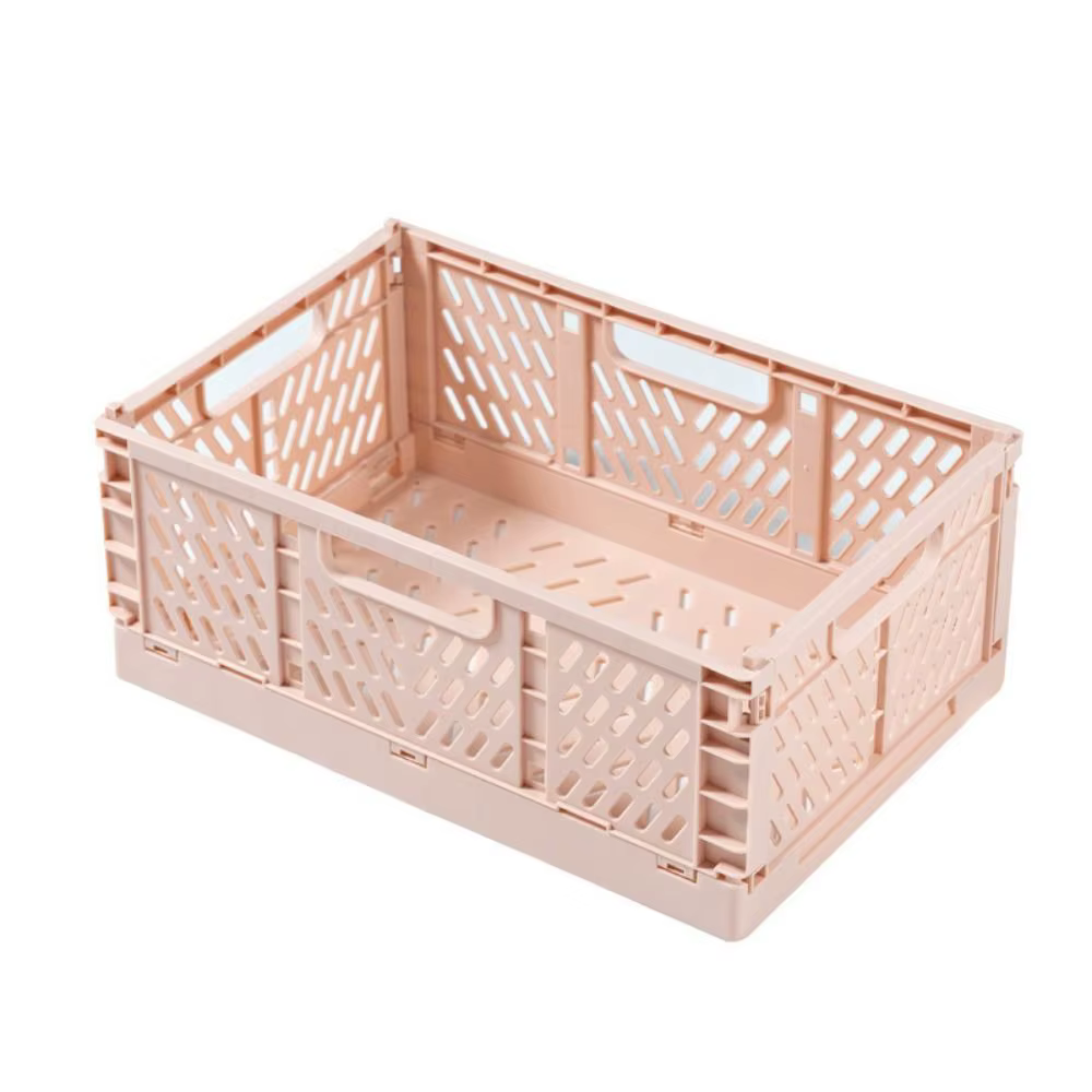 Caisse de rangement pliable pratique INS, paniers de rangement empilables, caisses en plastique dura