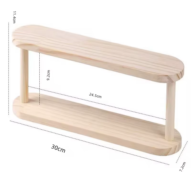 Étagère de présentation en bois, présentoir surélevé, vitrine pour figurines, boîte de rangement pou