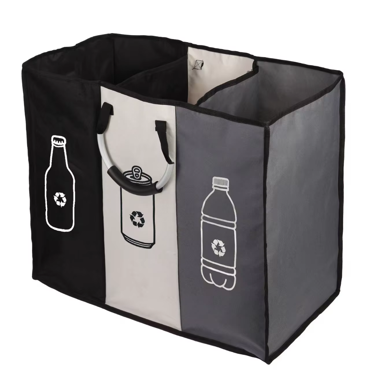Bacs de collecteur de bouteilles de dépôt avec 3 compartiments bacs de recyclage bac de recyclage ré
