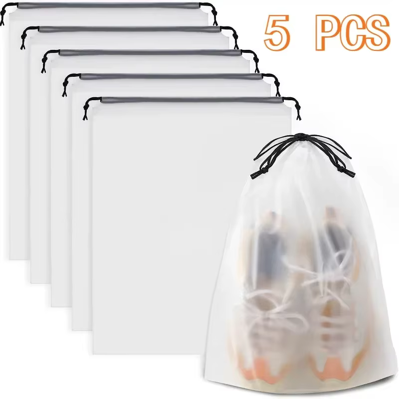 Sacs de rangement portables pour chaussures, sac de rangement en plastique transparent étanche pour 