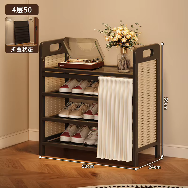 Meuble à Chaussures Pliable de Luxe Portable, Étagère Européenne, Organisateur de Rangement pour Cha