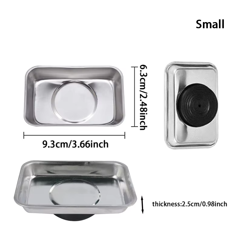 Plateau magnétique en acier inoxydable, rangement de pièces d'outils, plateau à outils magnétique, s