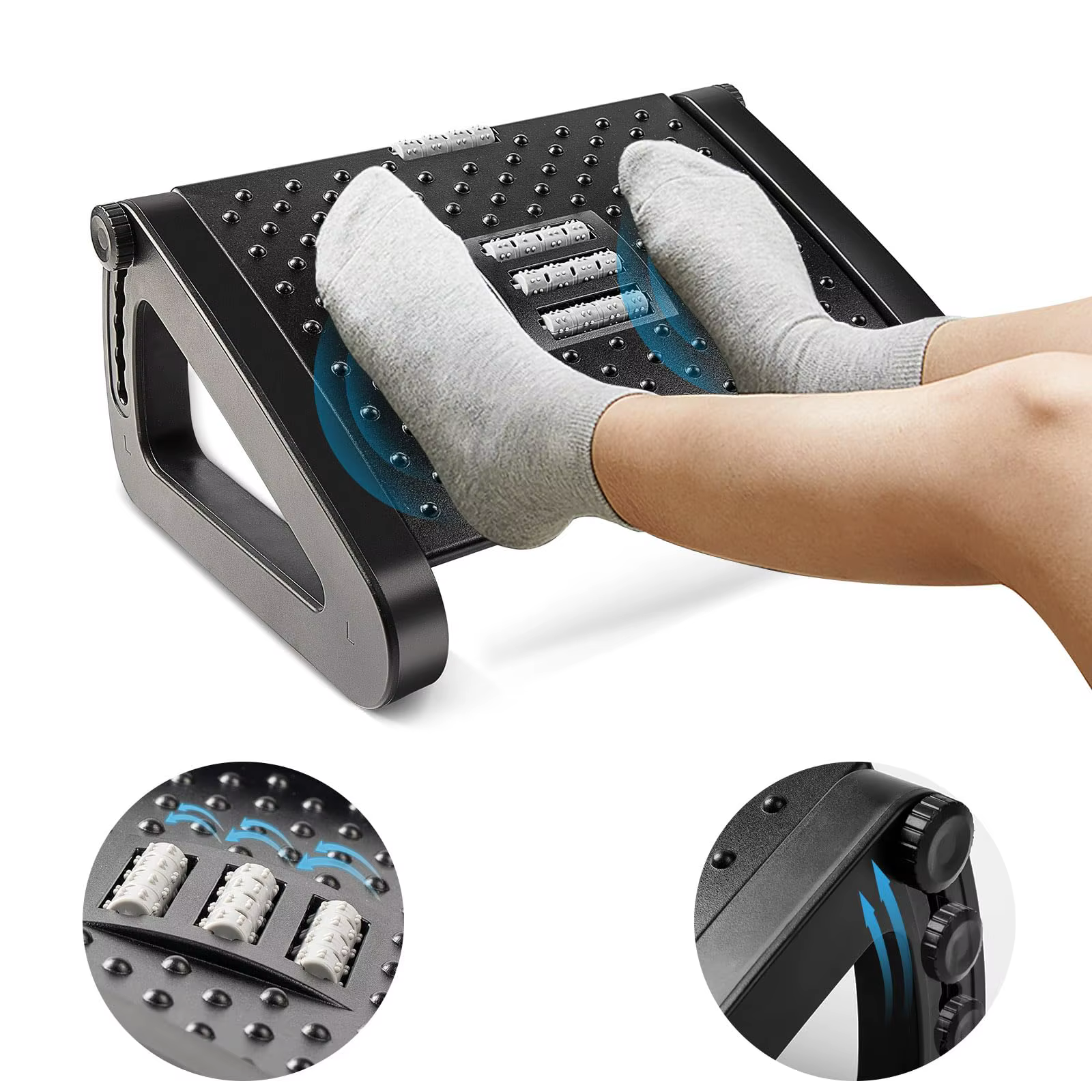 Repose-pieds pour sous le bureau au travail, repose-pieds à hauteur réglable, tabouret Portable sous