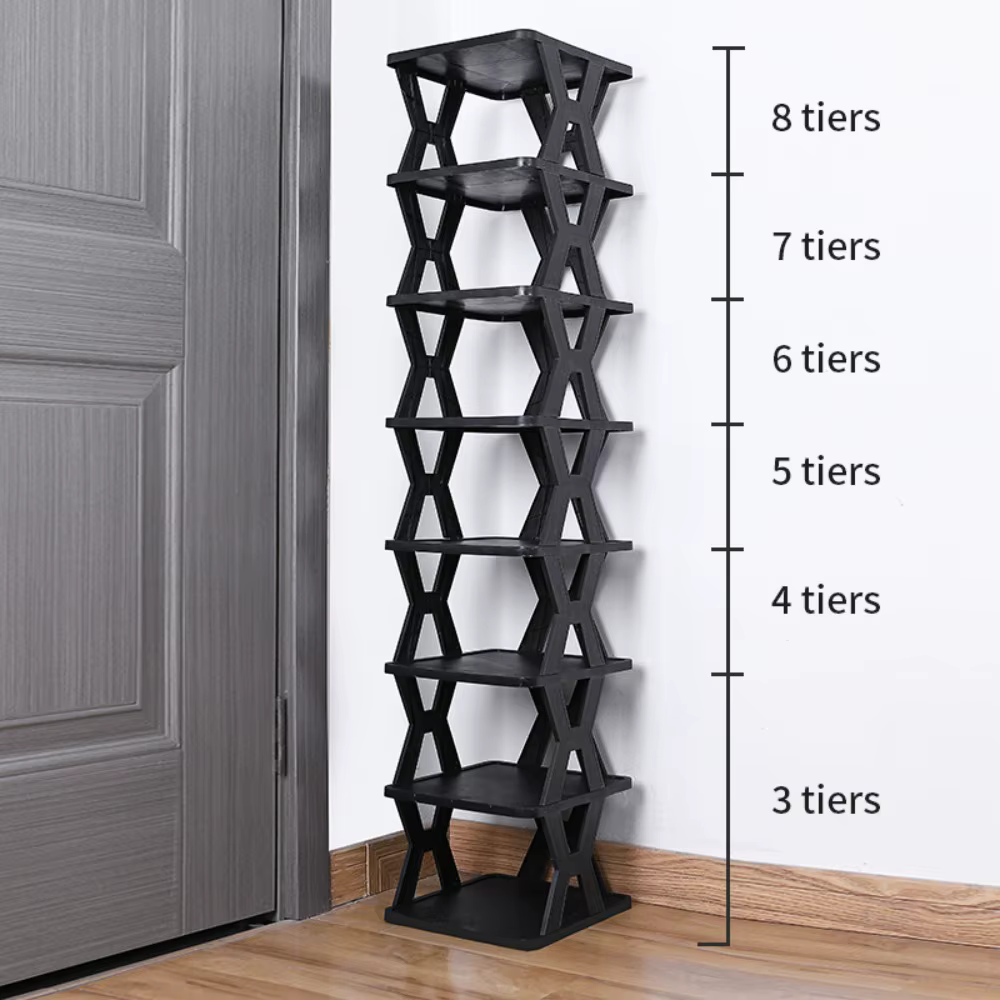 Range-chaussures en plastique durable pour entrée, empilable, robuste, anti-poussière, organisateur 