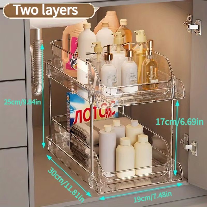Organiseur coulissant sous évier, panier coulissant pour armoire, tiroir de rangement sous évier, ét
