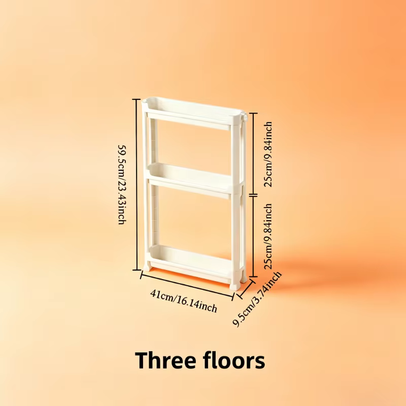 Organisateur de rangement étroit à 3 niveaux pour porte, largeur 9,5 cm, étagère pour espaces étroit