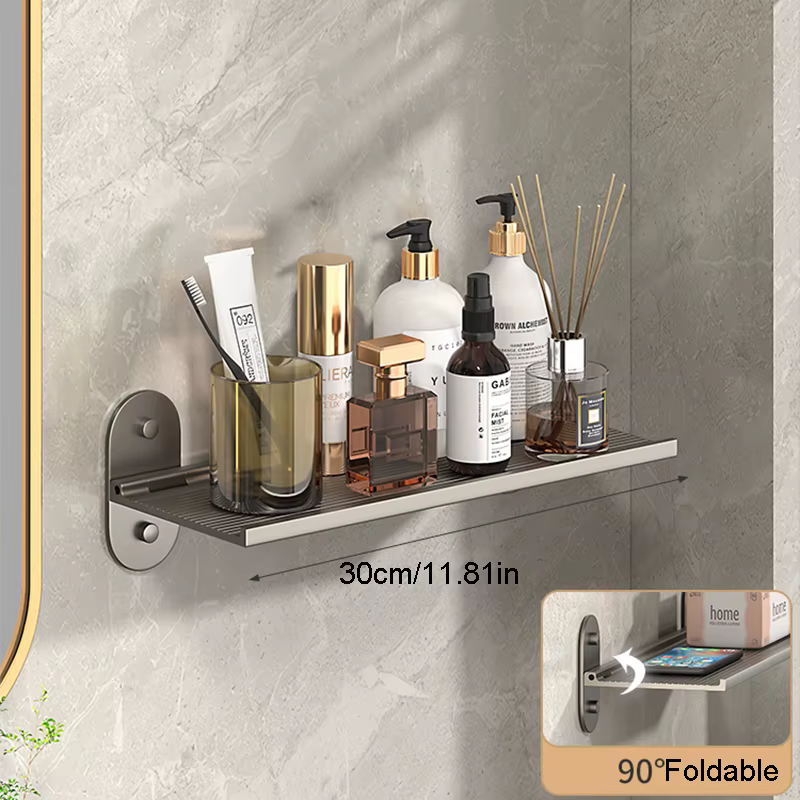 Étagère de salle de bain pliante, organisateur de toilettes, étagère murale de rangement, étagères f