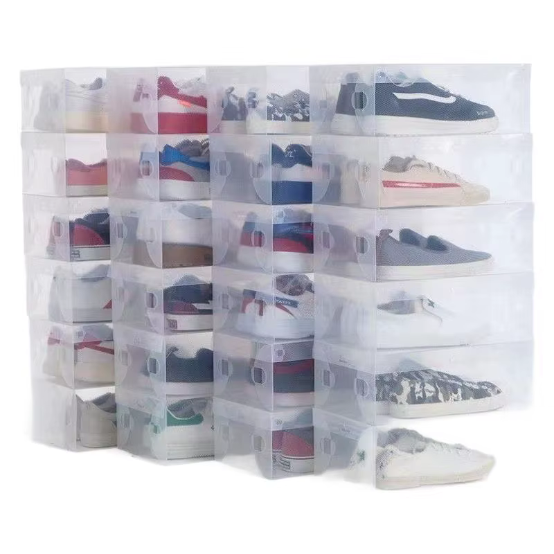 Ensemble de boîtes à chaussures pliables 4/6/12 pièces, boîte à chaussures empilable anti-poussière,