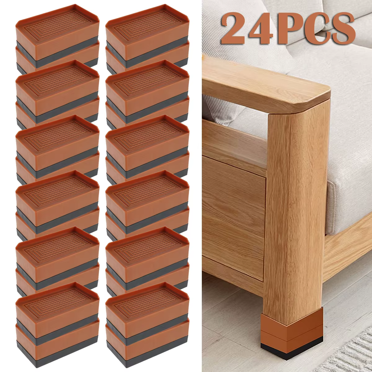 24 pièces/4 pièces élévateurs de bureau réglables extensions de jambes rehausseurs de meubles de lit