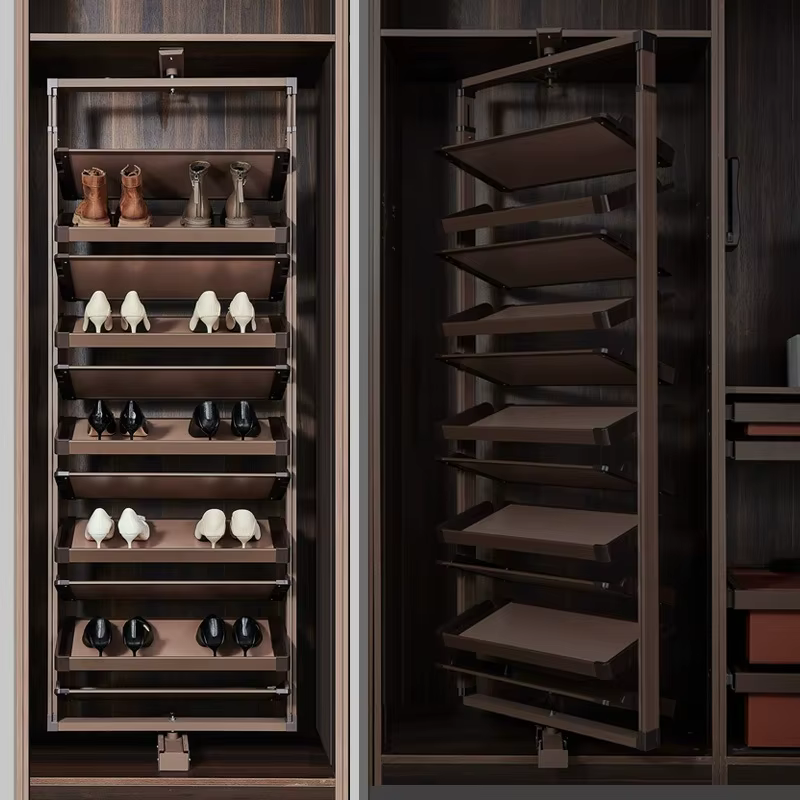 Économie de place 360 °   Étagère à chaussures rotative, organisateur de rangement de porte-chaussur