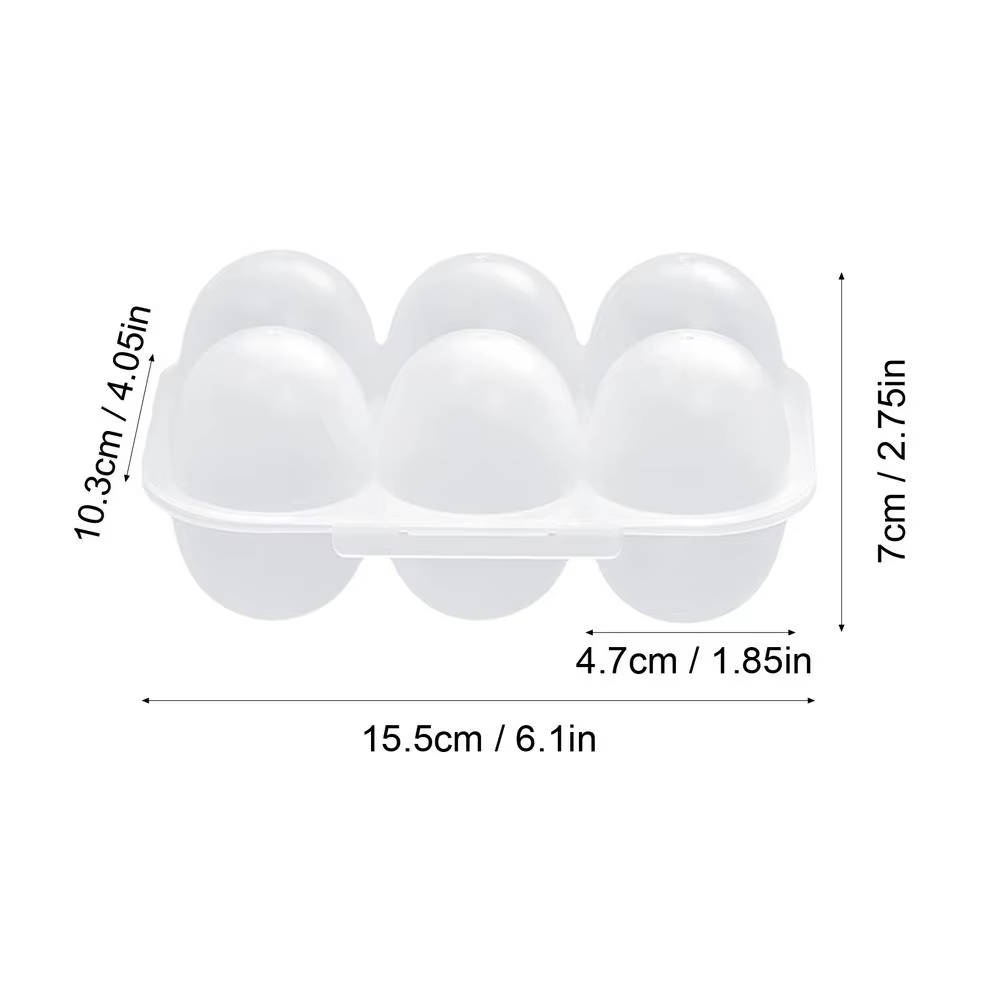 Boîte à œufs à 6 grilles, conteneur porte-œufs transparent et réutilisable, Carton à œufs avec distr