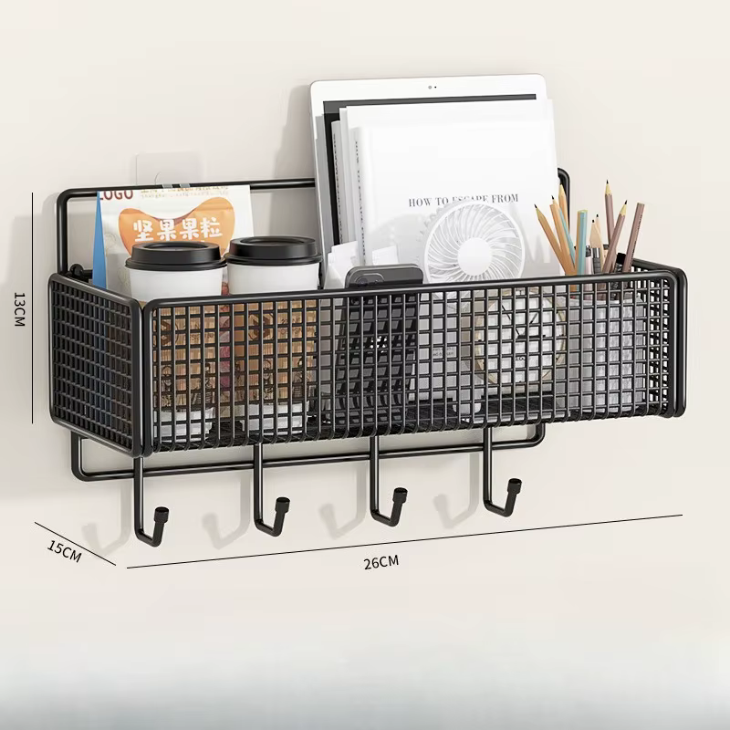 Panier de rangement de chevet, étagère murale sans perceuse, pour dortoir, organisateur mural supéri