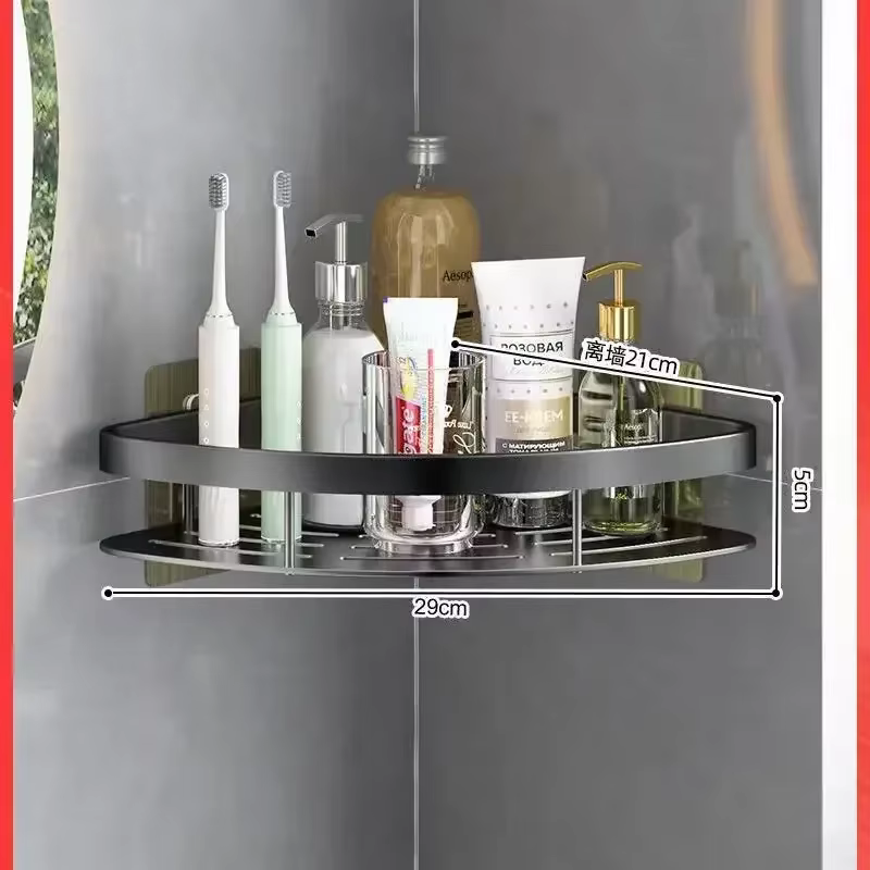 Étagère de salle de bain en alliage d'aluminium, support de shampoing, organisateur de rangement de 