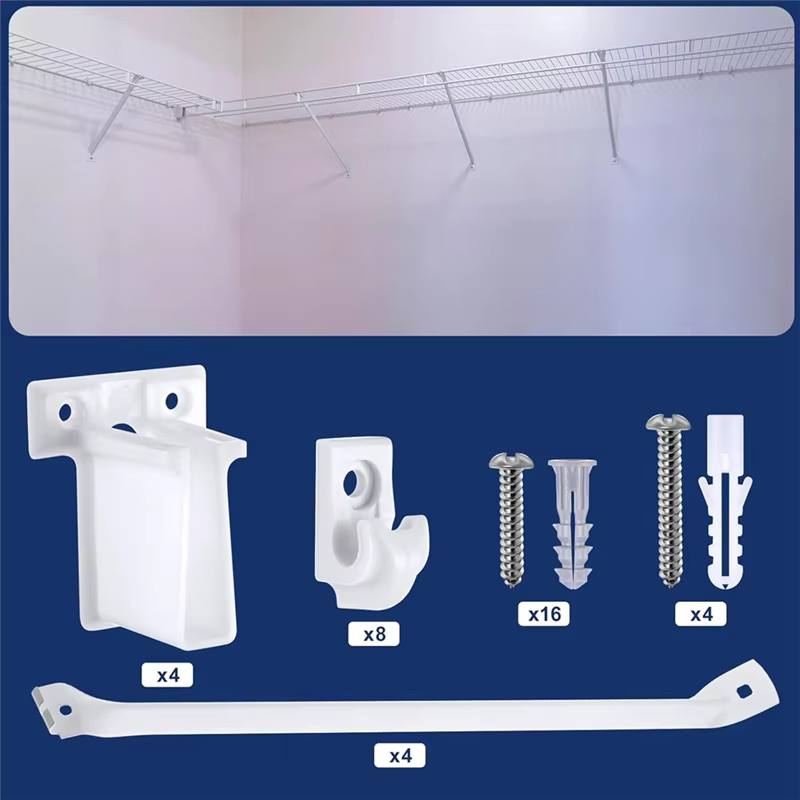 RALCA-16 pièces Kit de supports de Support d'étagère en fil de 12 pouces 4 attelles de Support de pl