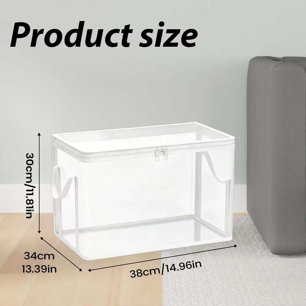 Boîte de rangement en plastique transparent épais, empilable, grande capacité, pour livres, bacs d'o