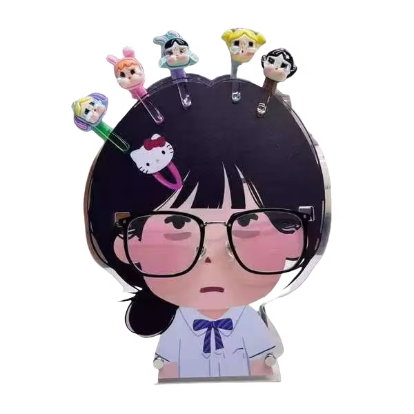 Étagère de rangement pour lunettes de dessin animé, support de pince à cheveux en acrylique Kawaii, 