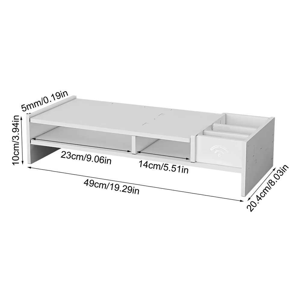 Étagère de rangement de bureau à 3 niveaux, support de bureau réglable en hauteur, étagère de bureau