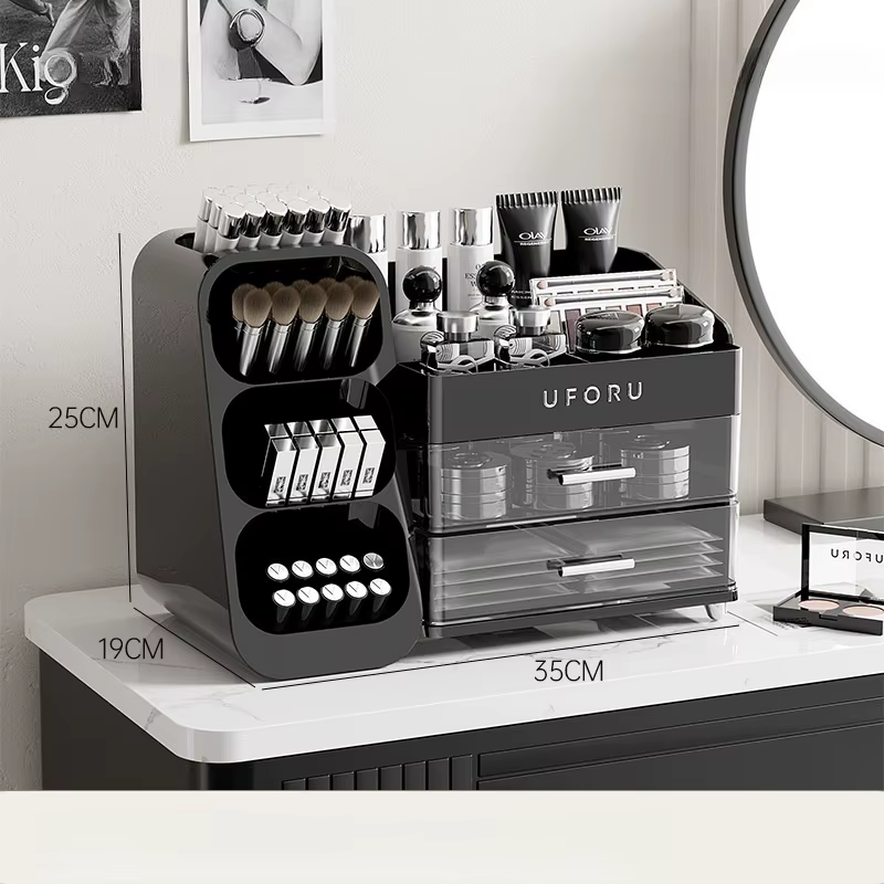 Boîte de rangement de cosmétiques, coiffeuse pour la maison, grand support de rangement multifonctio