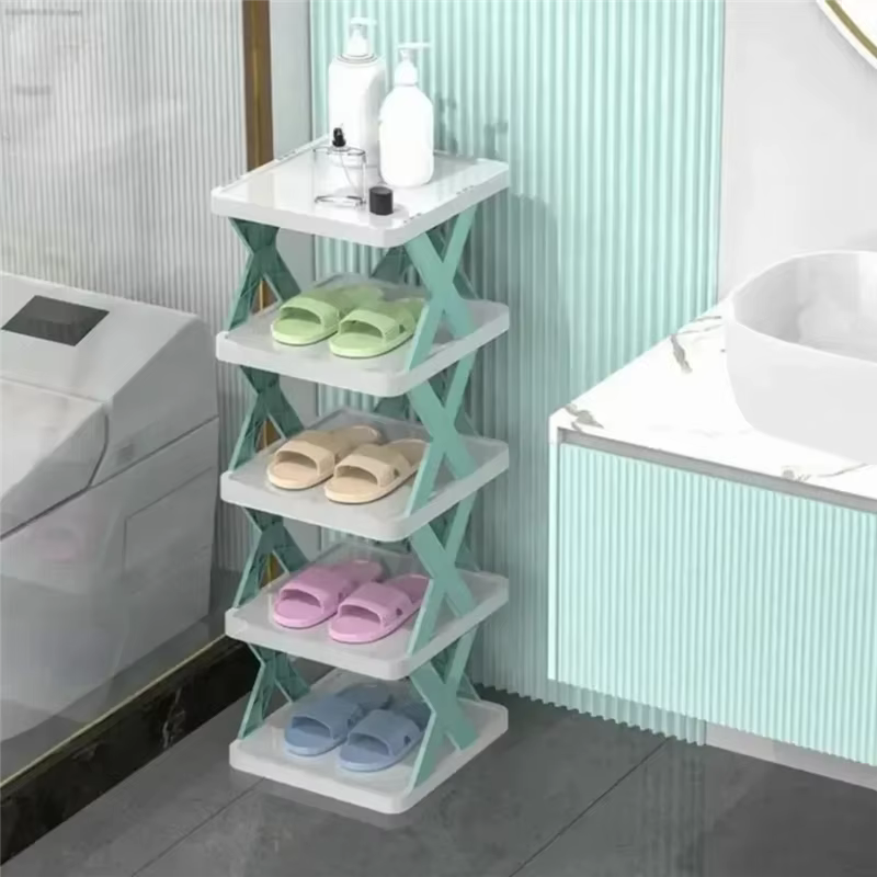 ABKJ-étagère de rangement de chaussures multicouche, étagère à chaussures empilable peu encombrante 