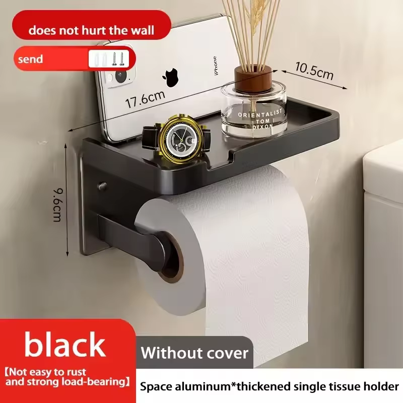 Porte-rouleau de papier toilette mural, boîte de rangement de papier de soie, supports T1, accessoir