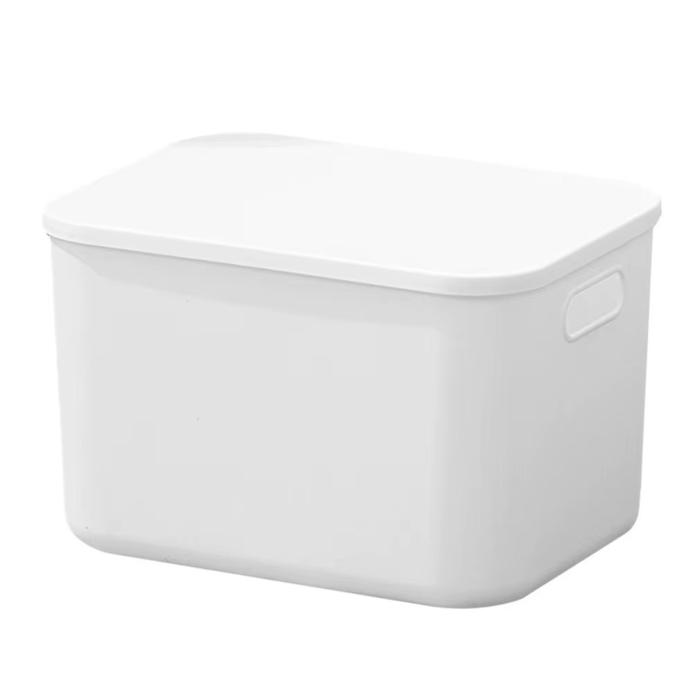 Boîte de rangement empilable avec poignée de couvercle, panier de rangement pour jouets de maquillag