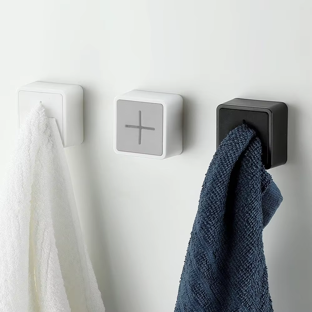 Porte-serviettes sans poinçon pour salle de bain, 2 pièces, porte-serviettes adhésif, crochet univer