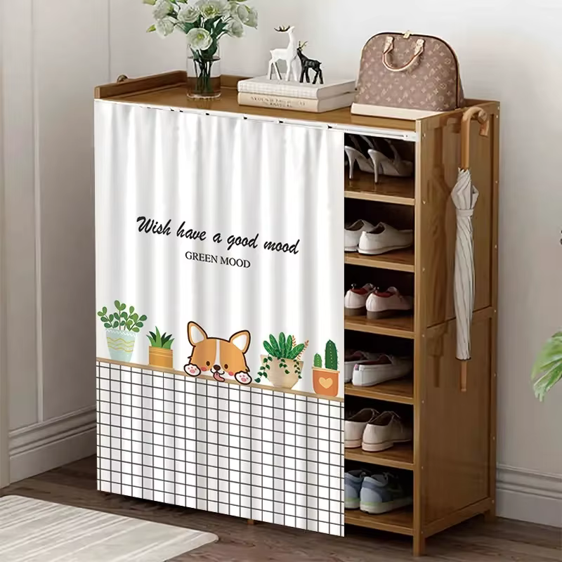 Rideau anti-poussière pour armoire de cuisine VIKAMA, rideau en tissu adapté aux étagères de cuisini