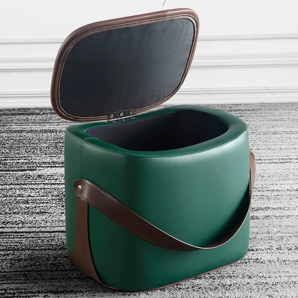 Ottoman de ménage moderne en cuir, tabouret de rangement, coffre de rangement, Pouf, chaise Ottoman