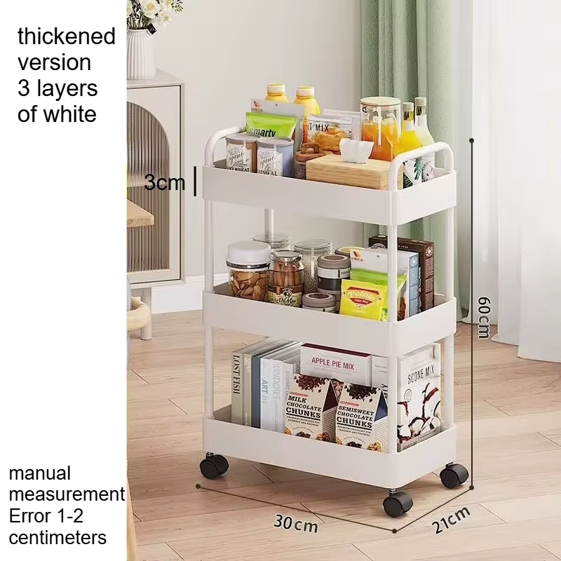 Petit chariot de rangement multi-niveaux mobile pour la maison, la cuisine, la salle de bain, le sal