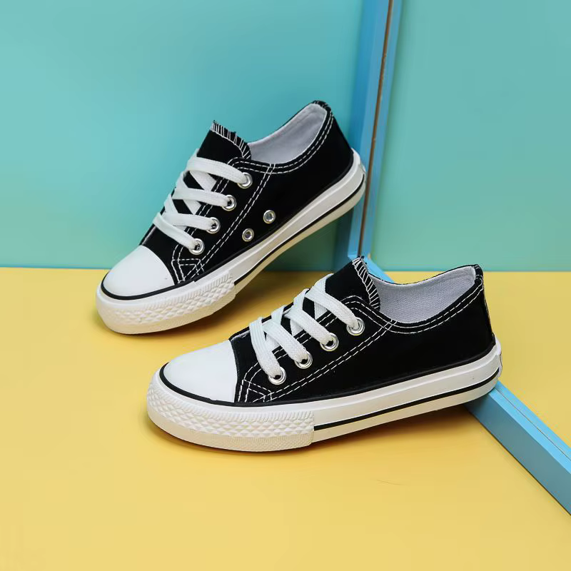 Chaussures en toile pour enfants, baskets basses à lacets, printemps et été, pour garçons et filles,