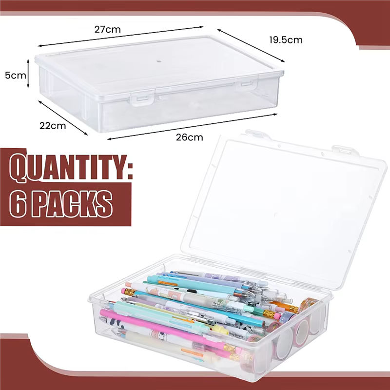 ABKJ-6 boîtes de rangement en plastique avec couvercle, organisateur d'artisanat polyvalent, contene