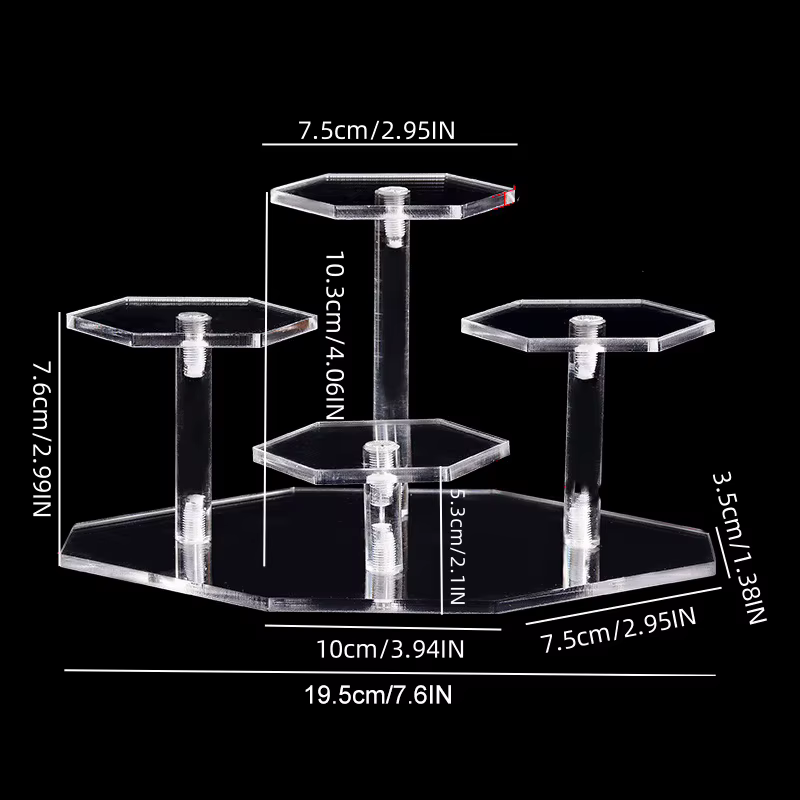 Présentoir Transparent amovible en acrylique à 4 niveaux, présentoir de figurines en argile pour pou