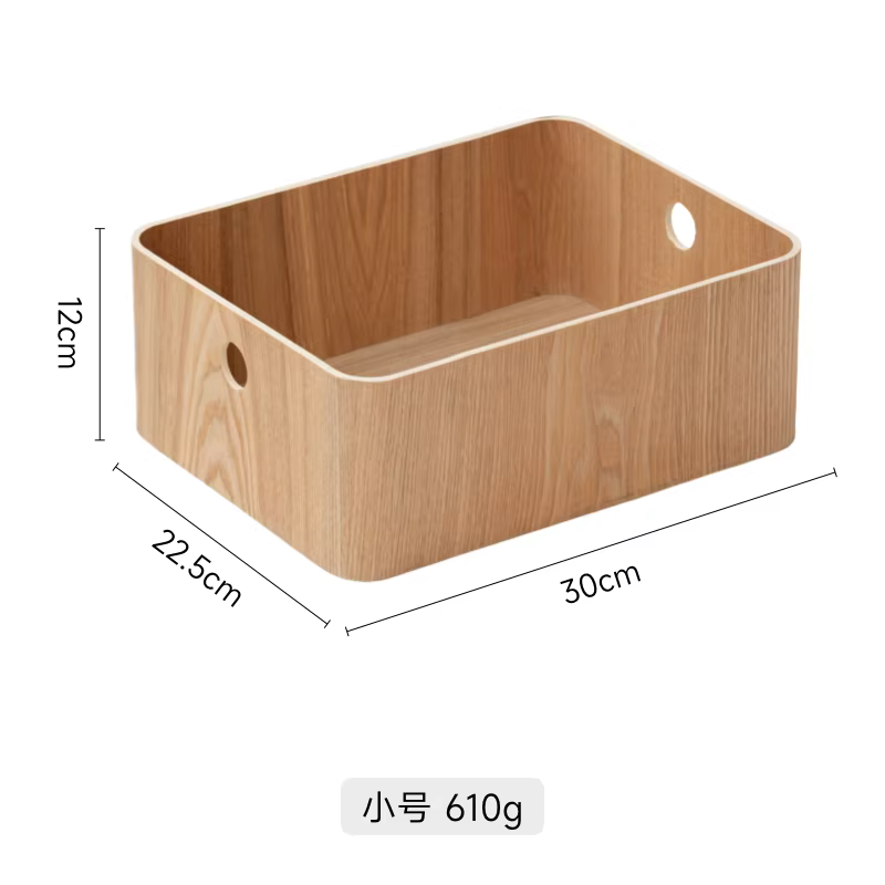 Boîte de rangement rétro en bois, panier organisateur de grande capacité, bac de bureau créatif pour