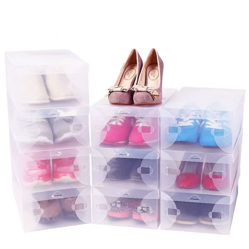 Boîte à chaussures en plastique transparente de 12 pièces, boîte à chaussures empilable, boîte à cha