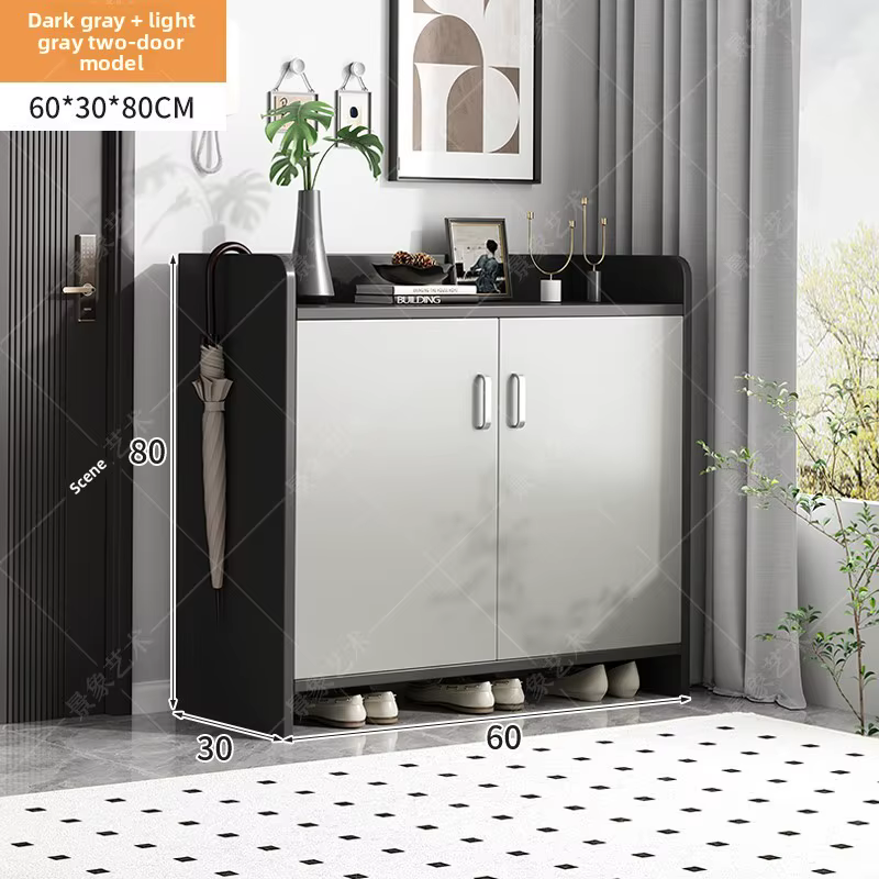Meuble à chaussures robuste, moderne et simple, avec rangement intégré pour l'entrée, multi-portes, 