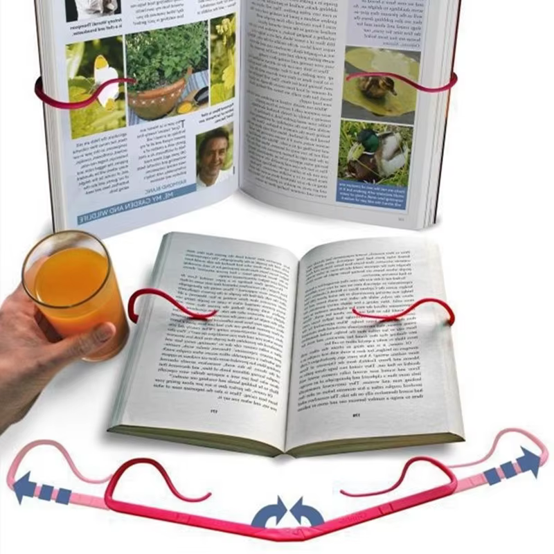 Serre-Livres Pliable avec réinitialisation de Fixation, Accessoire Idéal pour la Lecture, l'École ou