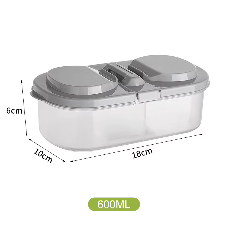Double compartiment couvert cuisine céréales alimentaires réservoir scellé multifonctionnel cuisine 