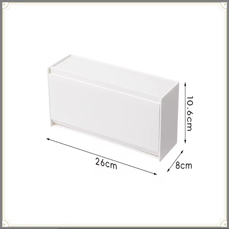 Boîte de rangement magnétique de type coquille japonaise en matériau HIPS, sans perçage, murale, mul