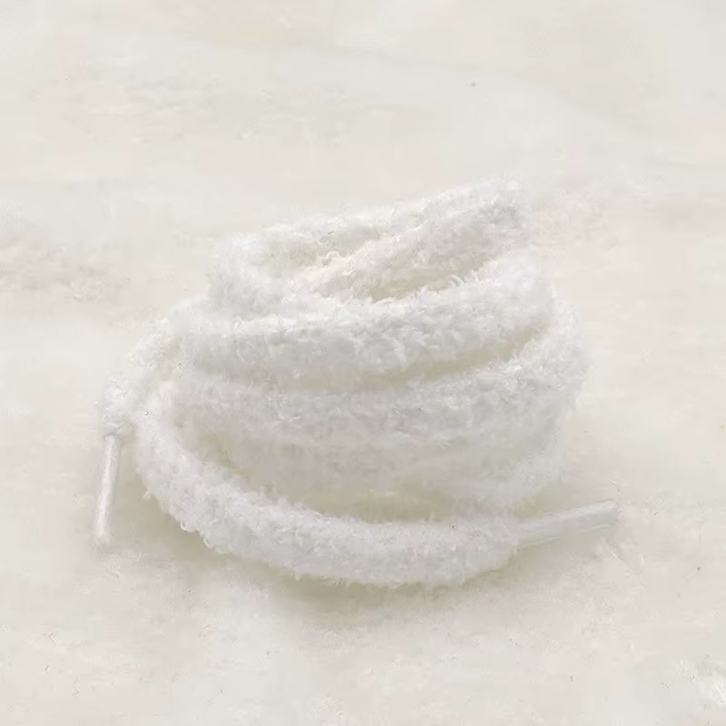Lacets de chaussures en peluche mignons de 0,8 cm de large, 1 paire, pour baskets montantes décontra