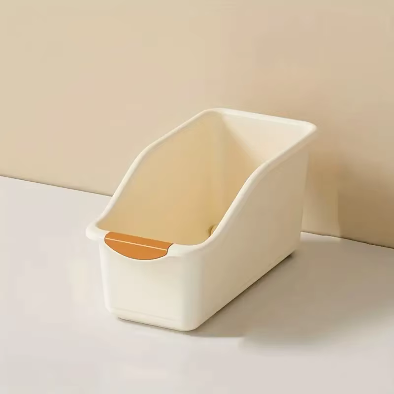 Ensemble de bacs de rangement en plastique incurvés-boîtes d'organisation polyvalentes pour fournitu