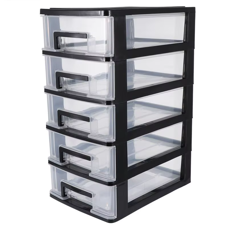 Armoire de rangement à cinq niveaux, en plastique, Type tiroir, placard, Portable, anti-poussière, o