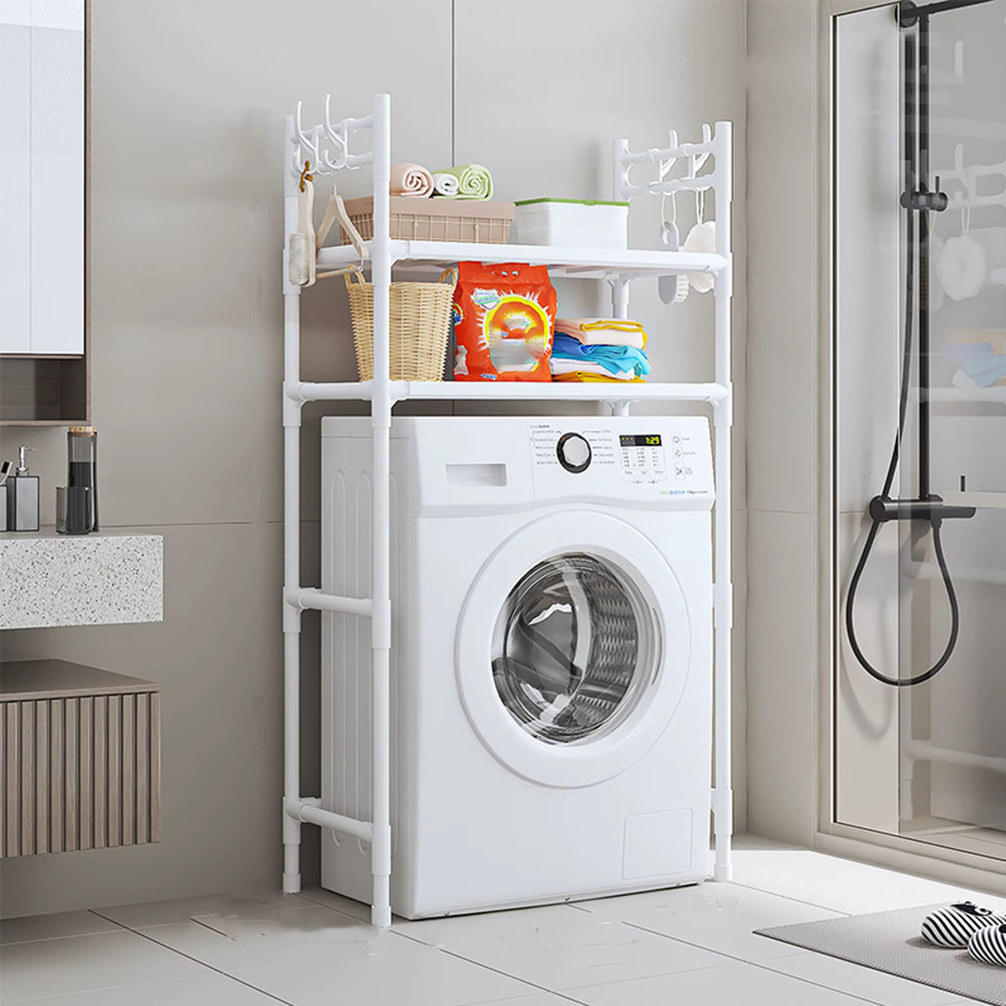 Étagère de rangement multifonctionnelle pour lave-linge à 2/3 niveaux, support de rangement multi-ni