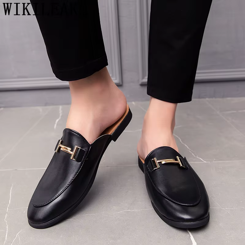 Mocassins noirs pour hommes en cuir, chaussures décontractées, chaussures de ville, chaussures de mo