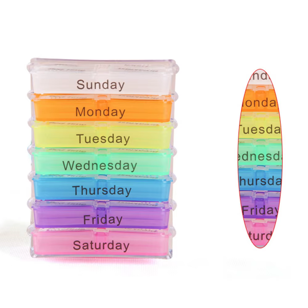 Boîte à médicaments en plastique à 28 compartiments, style tiroir, organisateur pour le rangement de